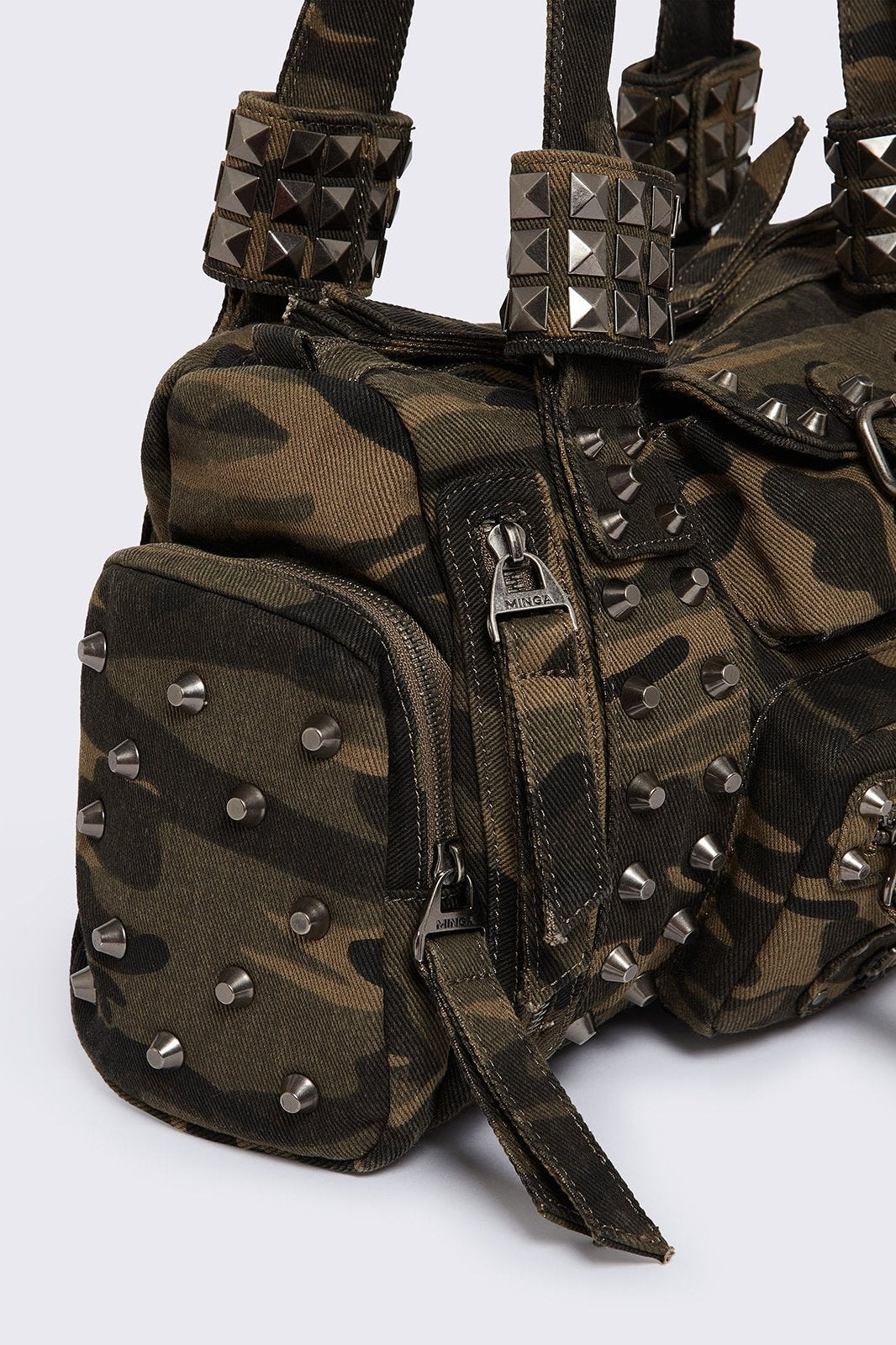 Myrrh Camo Studded Shoulder Bag
