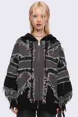 Union Jack Knitted Zip-Up Hoodie