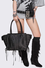 Avery Lace-Up Shoulder Bag