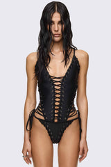 Bad Decisions Lace-up Swimsuit