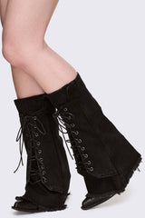 Bound Denim Leg Warmers