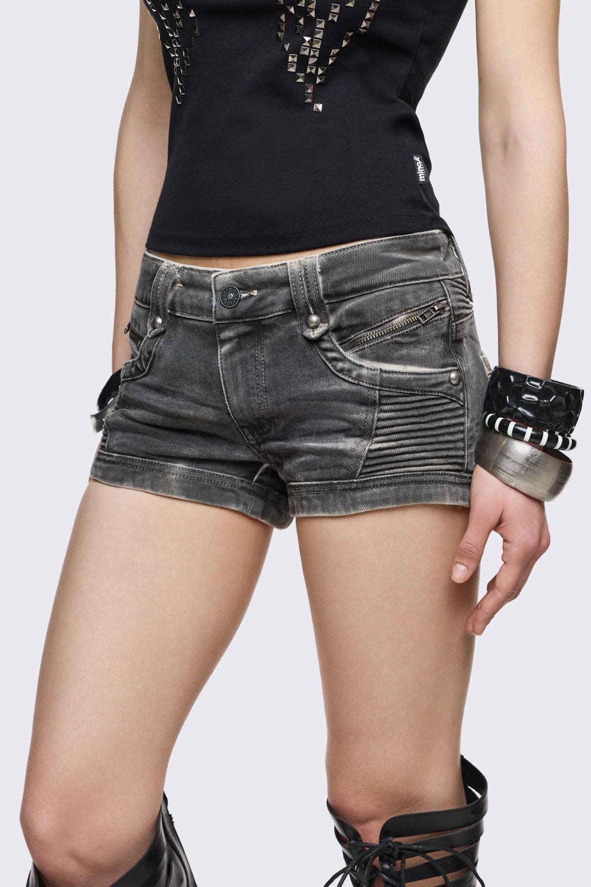 Haze Washed Mini Denim Shorts