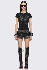 Haze Washed Mini Denim Shorts