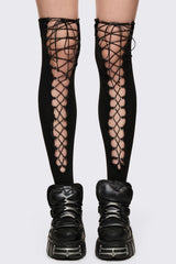 Lace-Up Thigh Highs