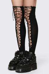 Lace-Up Thigh Highs