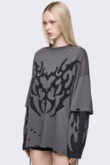 Luvx Grey Layered T-Shirt