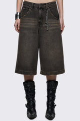 Brown Washed Jorts