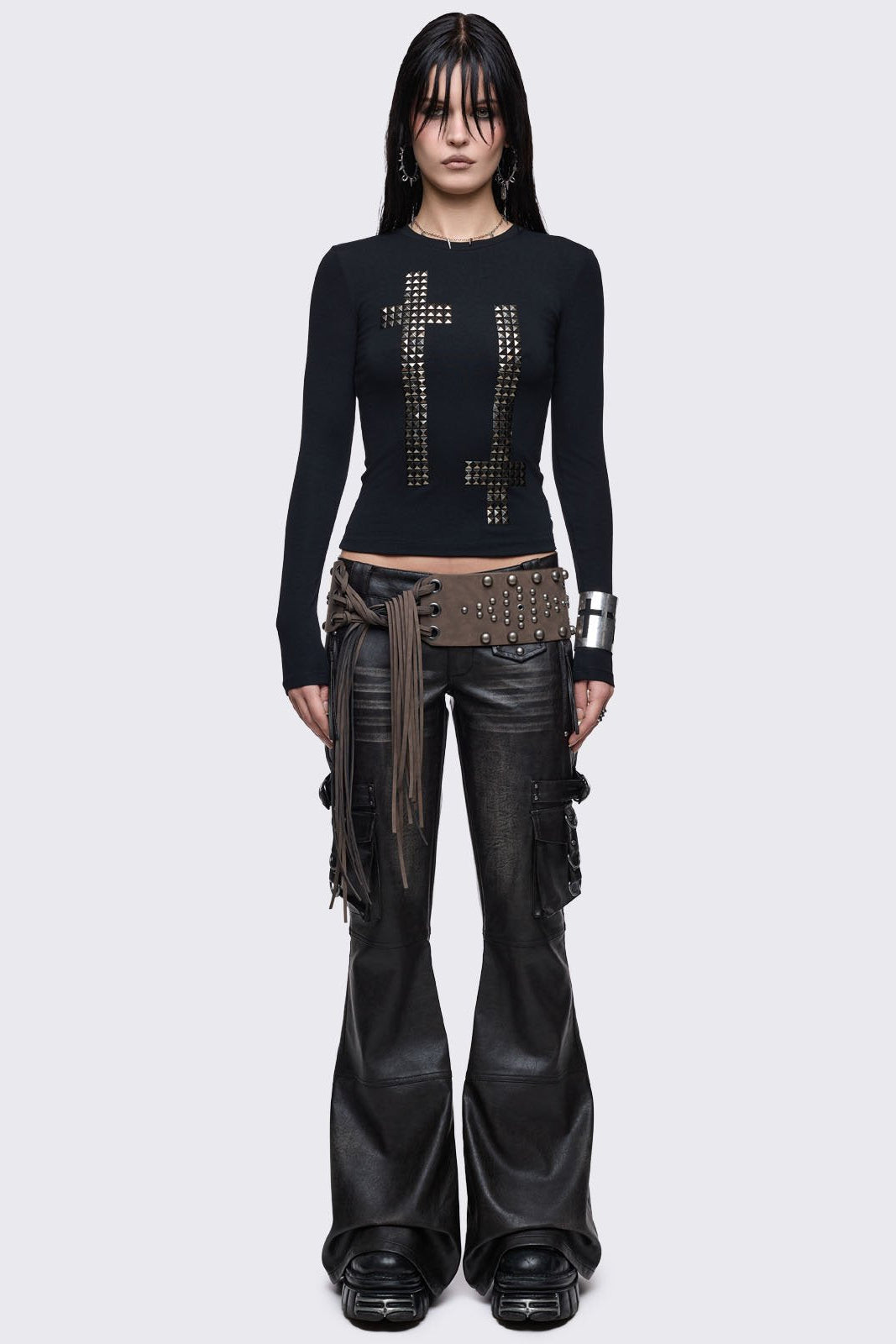 Rage Faux Leather Flared Pants