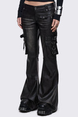 Rage Faux Leather Flared Pants