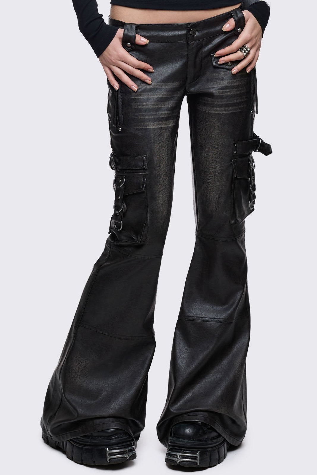 Rage Faux Leather Flared Pants