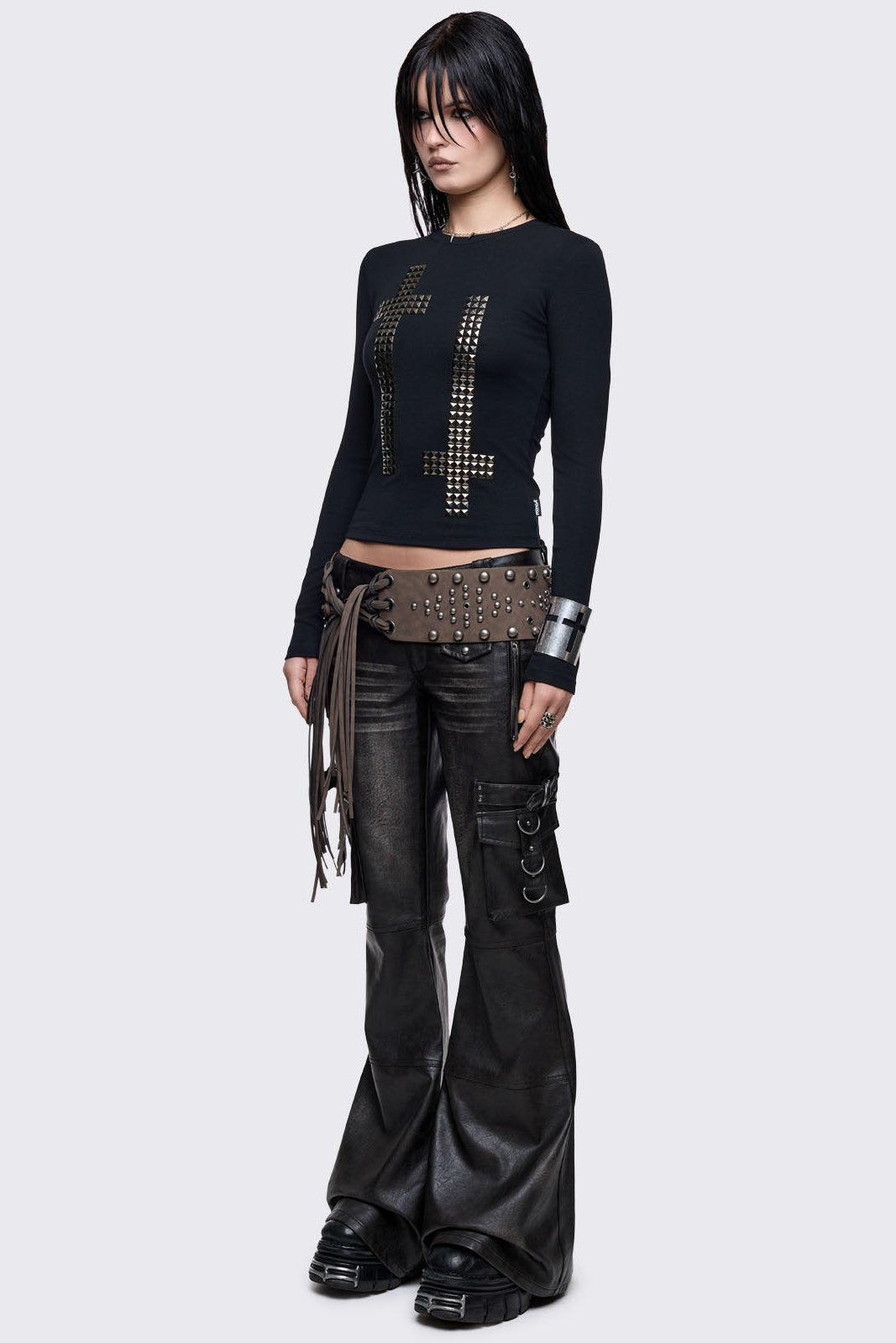 Rage Faux Leather Flared Pants