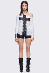 Savage Mini Faux Leather Shorts
