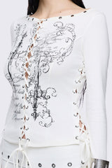 Seraphina Lace-Up Top