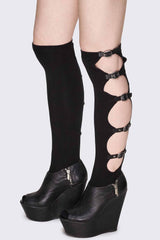 Shutdown Knee Buckle Straps High Socks