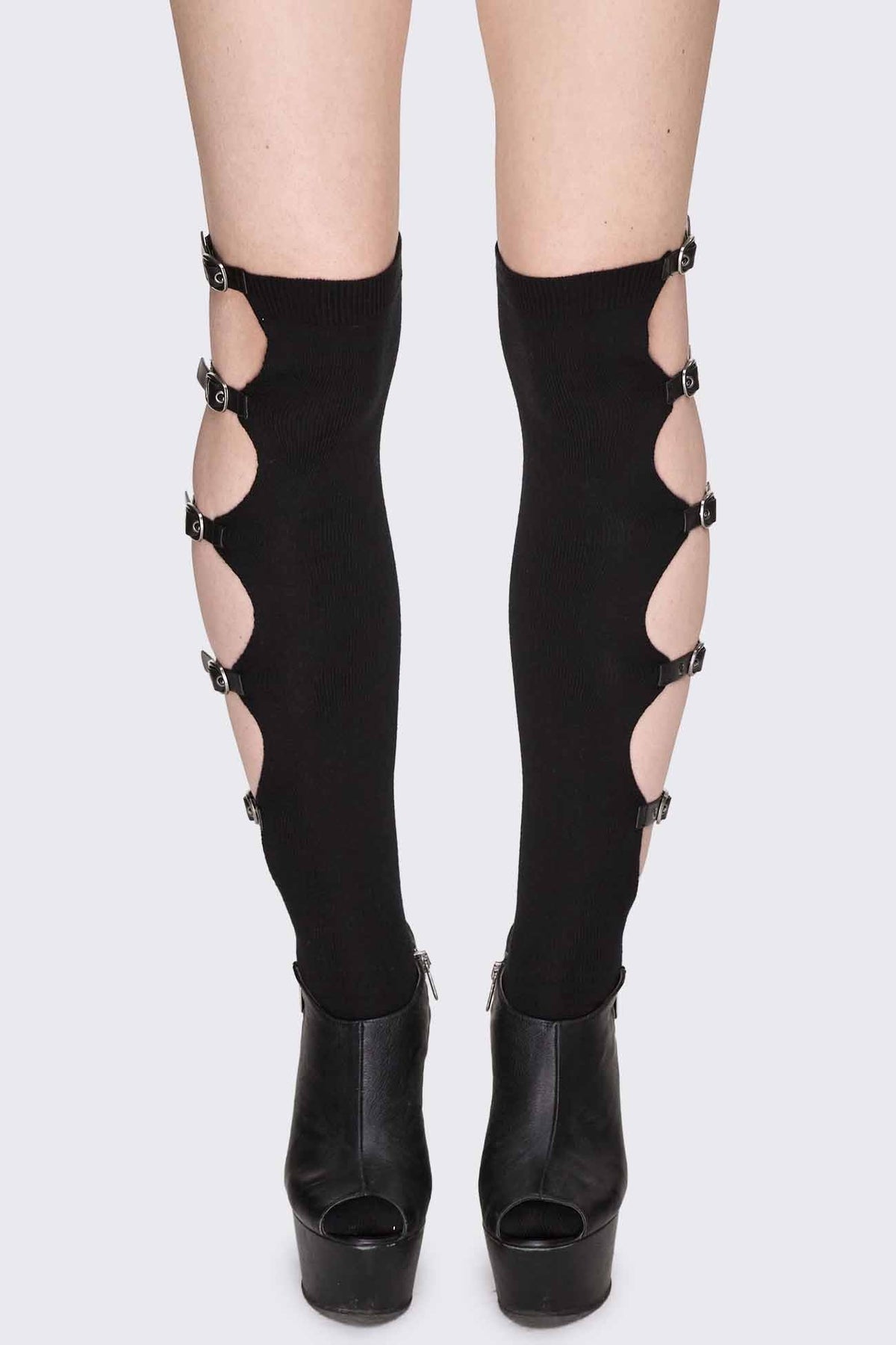 Shutdown Knee Buckle Straps High Socks