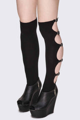 Shutdown Knee Buckle Straps High Socks