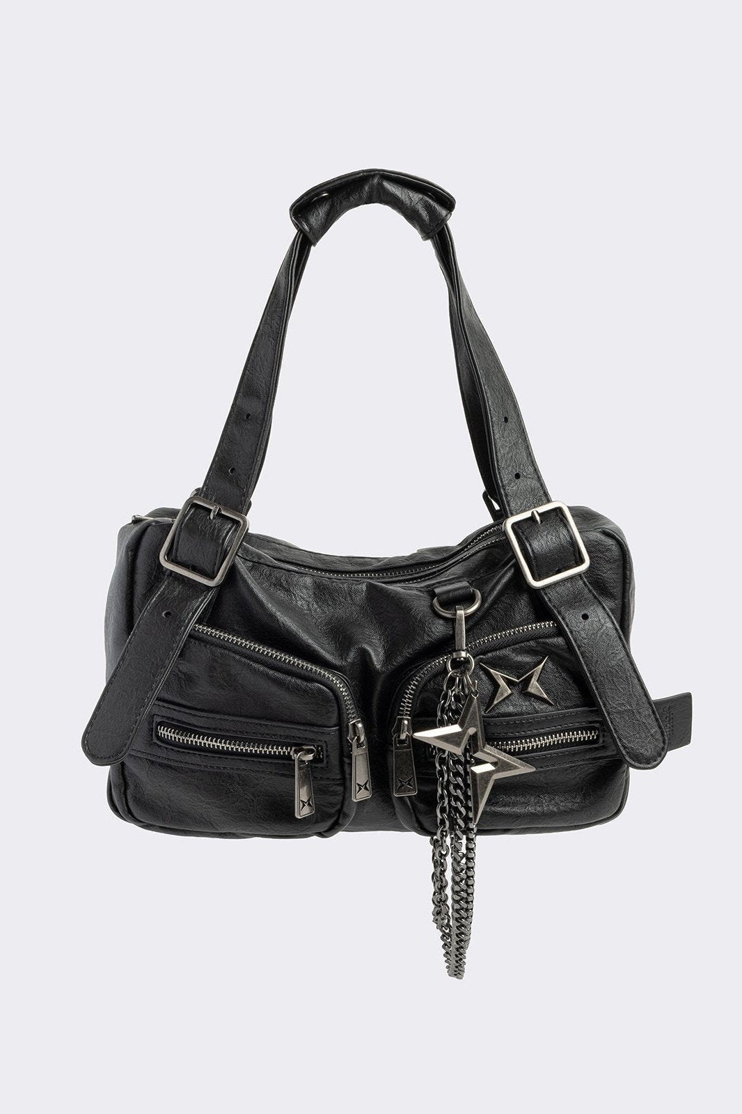 Soot Faux Leather Shoulder Bag