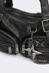Soot Faux Leather Shoulder Bag