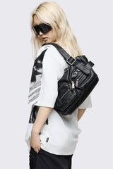 Soot Faux Leather Shoulder Bag