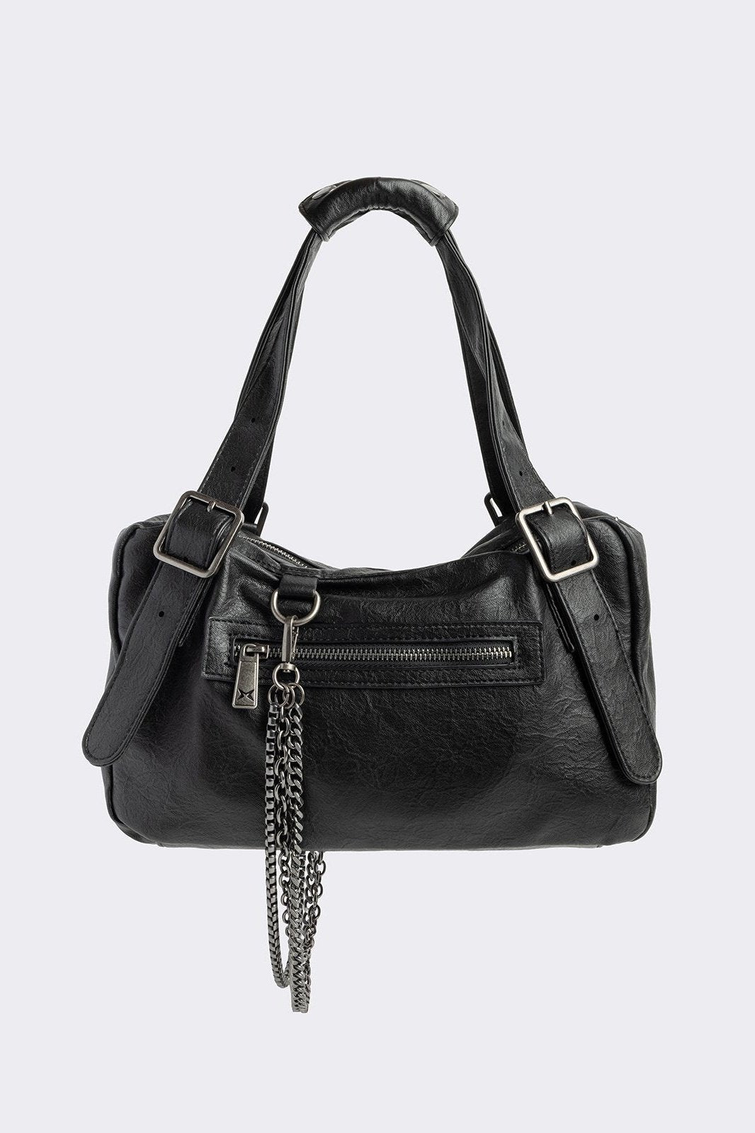 Soot Faux Leather Shoulder Bag
