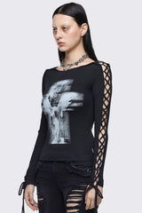Tenebris Lace-Up Top