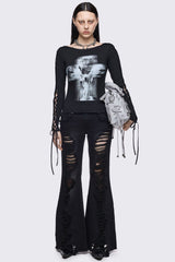 Tenebris Lace-Up Top
