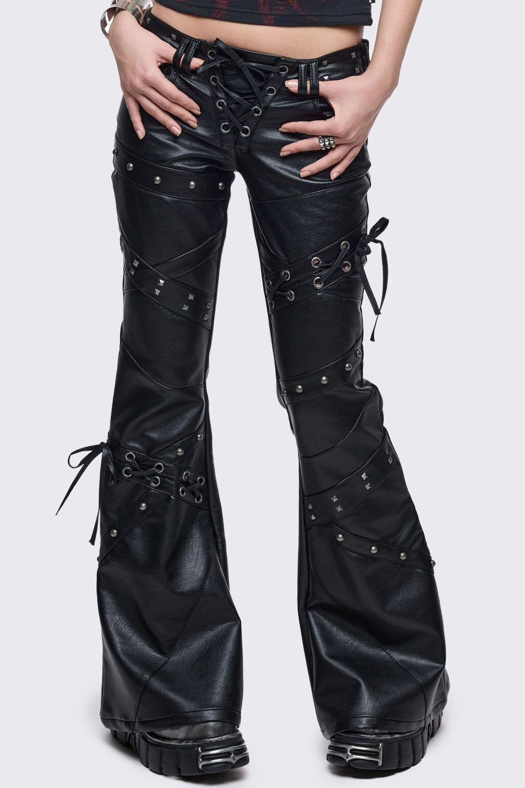Vice Faux Leather Flared Pants