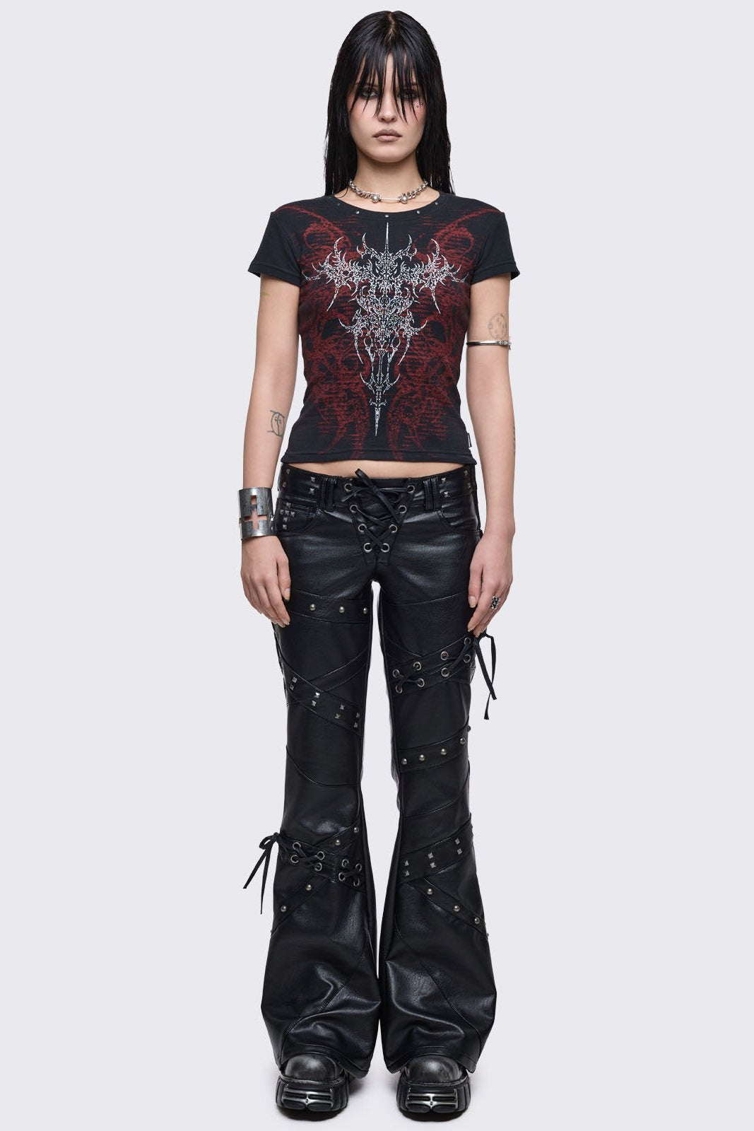 Vice Faux Leather Flared Pants