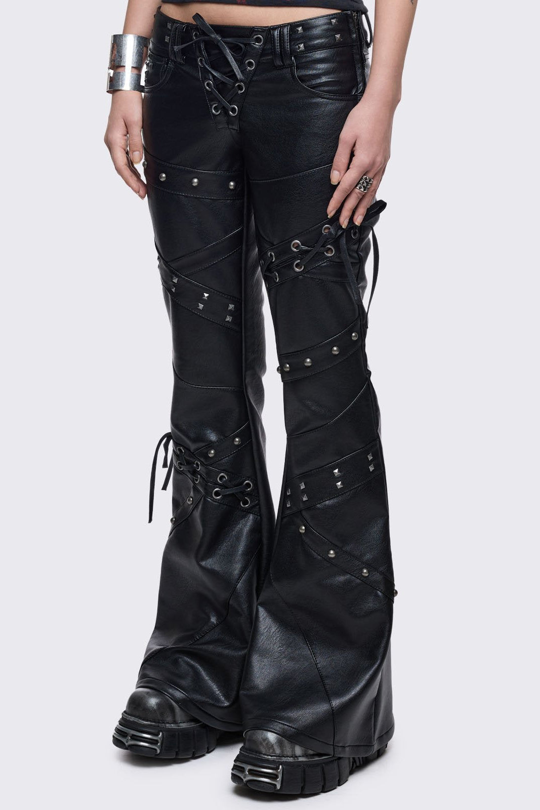Vice Faux Leather Flared Pants