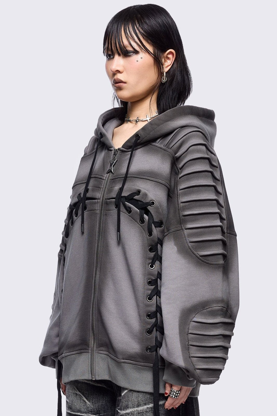 Vyre Grey Zip Up Hoodie