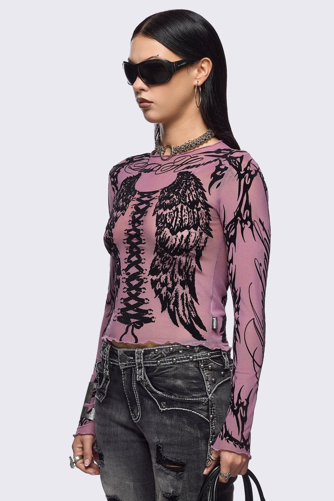 Wing It Pink Mesh Top